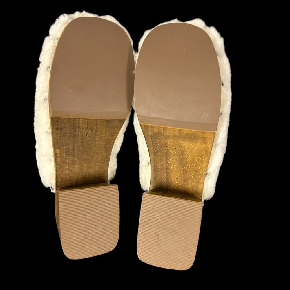 Matisse Stockholm Shearling Clogs Womens Size 7M Slip-On Block Heel Shoes Brazil - Picture 7 of 16